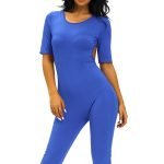 Royal Blue Tie Back Cropped Jumpsuit