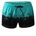 Green Floret Printed Women Swim Shorts