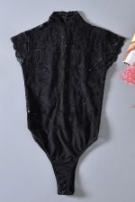Black Lace Versatile Laceup Teddy Lingerie - Image 18