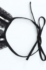 Black Zip-up Lace Bra and Panty Set - Image 17