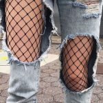Black High Waist Fishnet Pantyhose