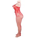 Black Plus Size Stretchy Body Stockings With Breathable Net - Image 10