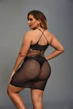 Plus Size Jacquard Lace Bodystocking Lingerie For Women - Image 2