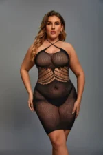 Plus Size Jacquard Lace Bodystocking Lingerie For Women