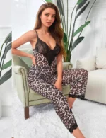 Leopard Lace Suspender Pajama Set - Image 5