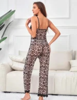 Leopard Lace Suspender Pajama Set - Image 4