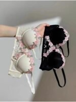 Floral Embroidery Lingerie Set – Elegant Push Up Bra & Panty for Women - Image 6