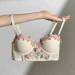 Floral Embroidery Lingerie Set – Elegant Push Up Bra & Panty for Women - Image 5